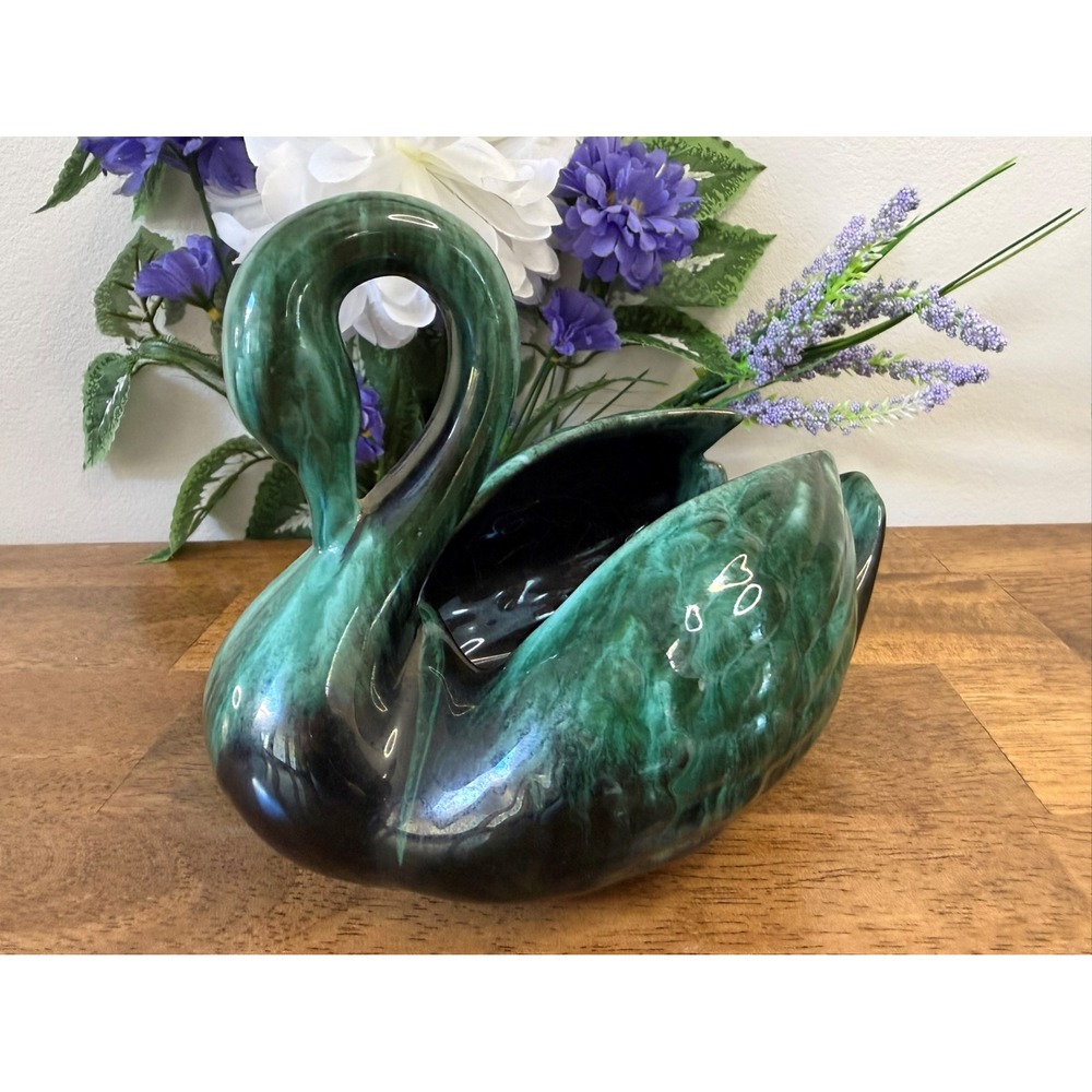 Vintage Blue Mountain Pottery‎ Swan – Canadian Art Pottery Planter Bird Decor